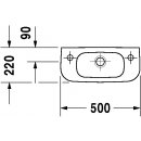 Duravit D-Code Handwaschbecken 50cm Hahnloch rechts weiß 0706500008