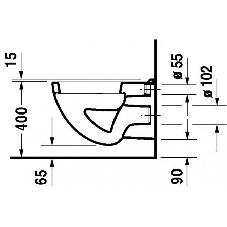 Duravit Wand WC D-Code 540 mm Flachspüler, weiß 