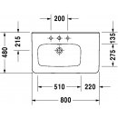 Duravit DuraStyle Möbelwaschtisch asymmetrisch 800mm mit WonderGliss Beschichtung Becken links 23258000001