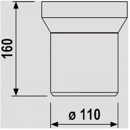 WC Anschlussstutzen gerade weiß L=150 mm DN 100 d=110x150