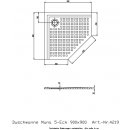 Hoesch Muna Fünfeck Mineralguss-Duschwanne 90x90x3cm mit Antirutschbeschichtung 4219.010