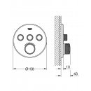 GROHE Grohtherm SmartControl Thermostat mit 3 Absperrventilen Fertigmontageset für Rapido SmartBox (35600/35604) hard graphite 29121A00