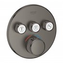 Grohe Grohtherm SmartControl Thermostat mit 3 Absperrventilen, Fertigmontageset für Rapido SmartBox (35600/35604) hard graphite gebürstet 29121AL0