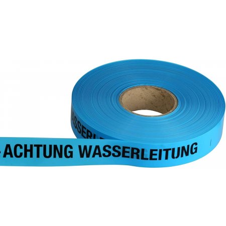 Trassenwarnband L.250m blau Achtung Wasserleitung Schrift...