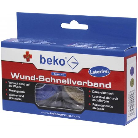 beko CareLine Wund-Schnellverband Box 2 Rollen à 4,50m beige/blau