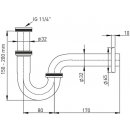ASW Röhrengeruchverschluss Standard 1¼" x 32 mm  für Waschbecken Messing verchromt 100139