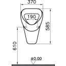 Vitra Norm Urinal Abgang universal, Zulauf von hinten mit Hygiene Glasur weiß 6663N003D1033