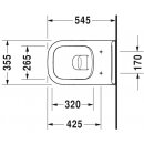 Duravit D-Code WC-Set , Wand-Tiefspül-WC spülrandlos und WC-Sitz mit Absenkautomatik 45700900A1