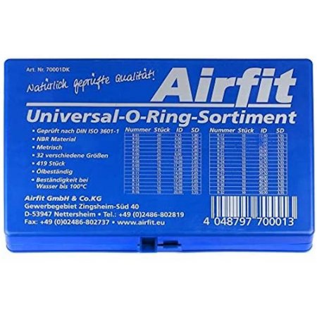 Airfit Universal O Ring Sortiment, NBR, Ölbeständig, Wasser 100°C (419 St.) 70001DK
