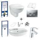 Renovierungs-Set WC und Waschtisch inklusive Vorwandelemente und Keramiken Delta25 chrom