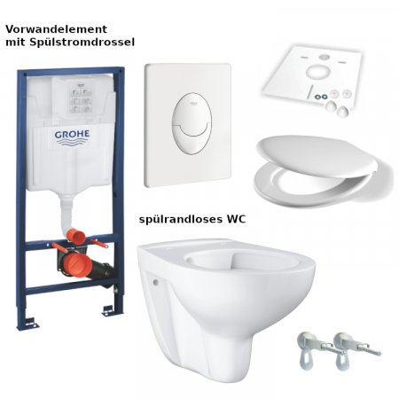 Grohe Rapid SL Vorwandelement Betätigungsplatte Bau-Keramik WC-Sitz