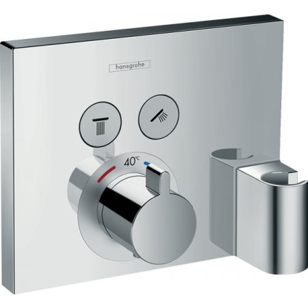 Hansgrohe 15765000 Thermostat Unterputz für 2 Verbraucher mit Schlauchanschluss und Brausehalter